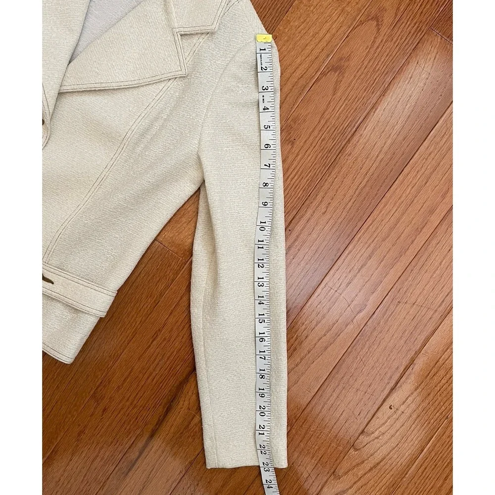 Vintage Custom Tailored By Nardis Of Dallas Blazer Jacket Cream Vintage - Picture 9 of 9